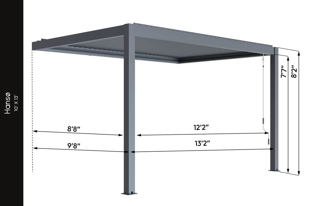 Hanso 10x13 aluminum pergola kit