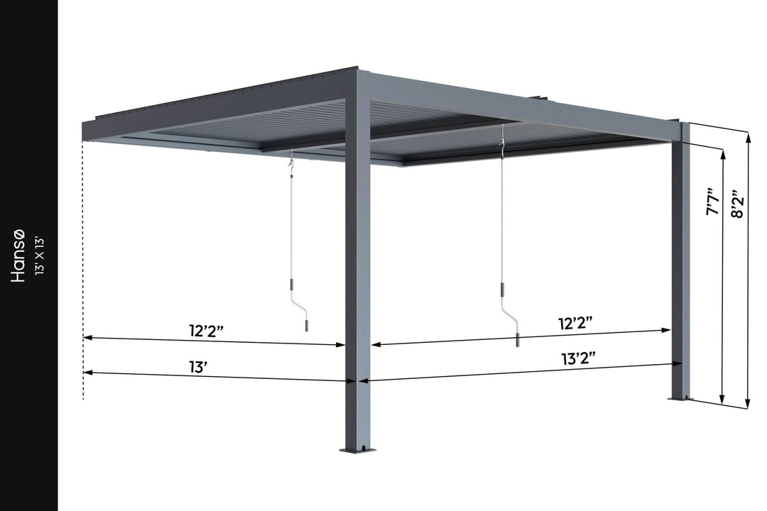 Hanso 13x13 aluminum pergola kit