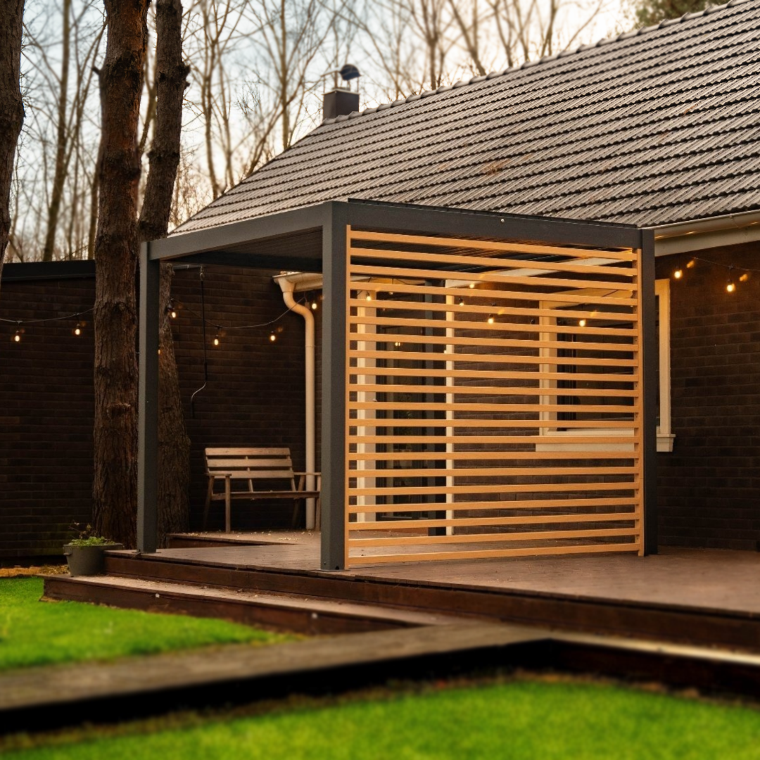 Aluminum Slats with Wood Grain Finish