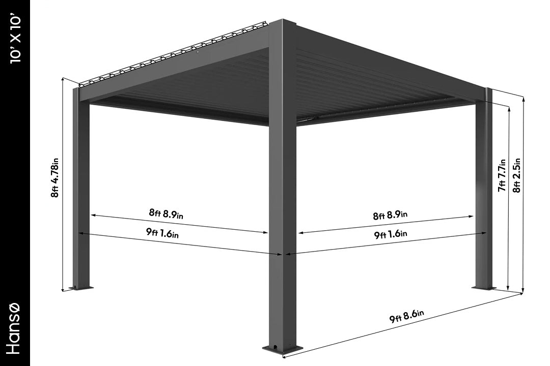Hansø Aluminum Pergola Kit