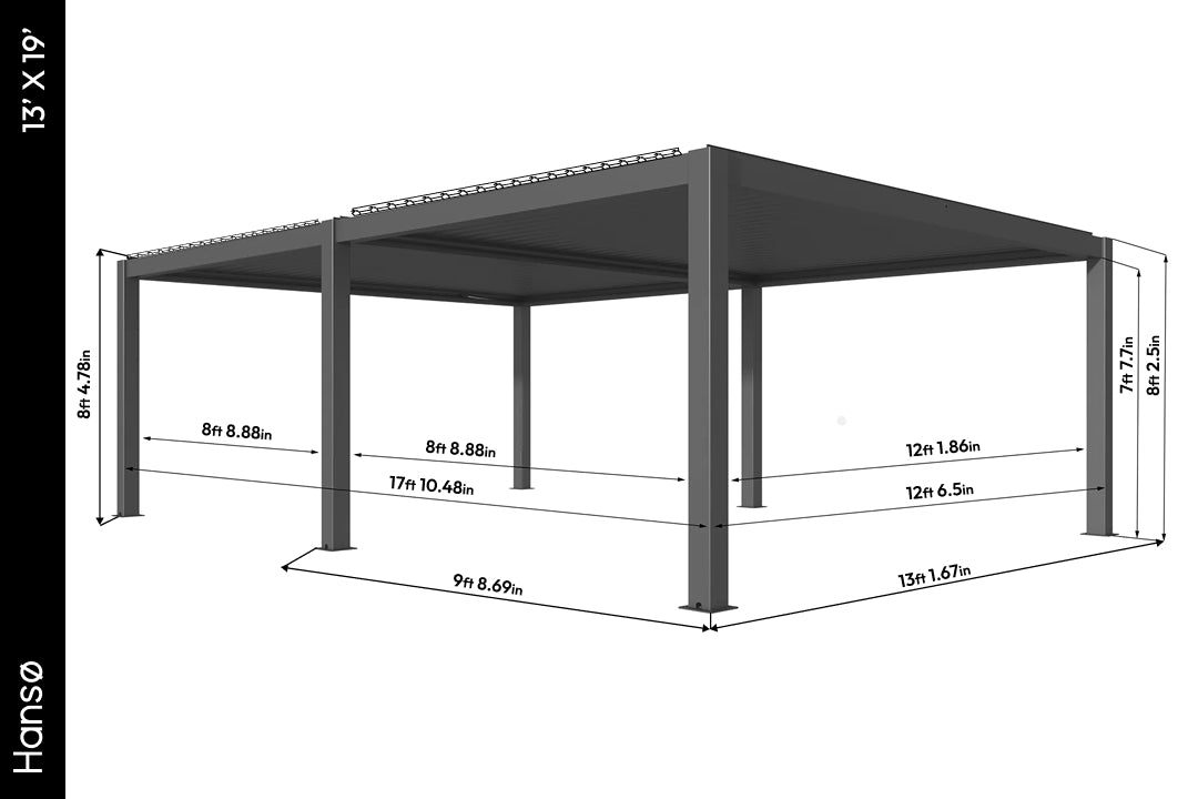 Hansø Aluminum Pergola Kit
