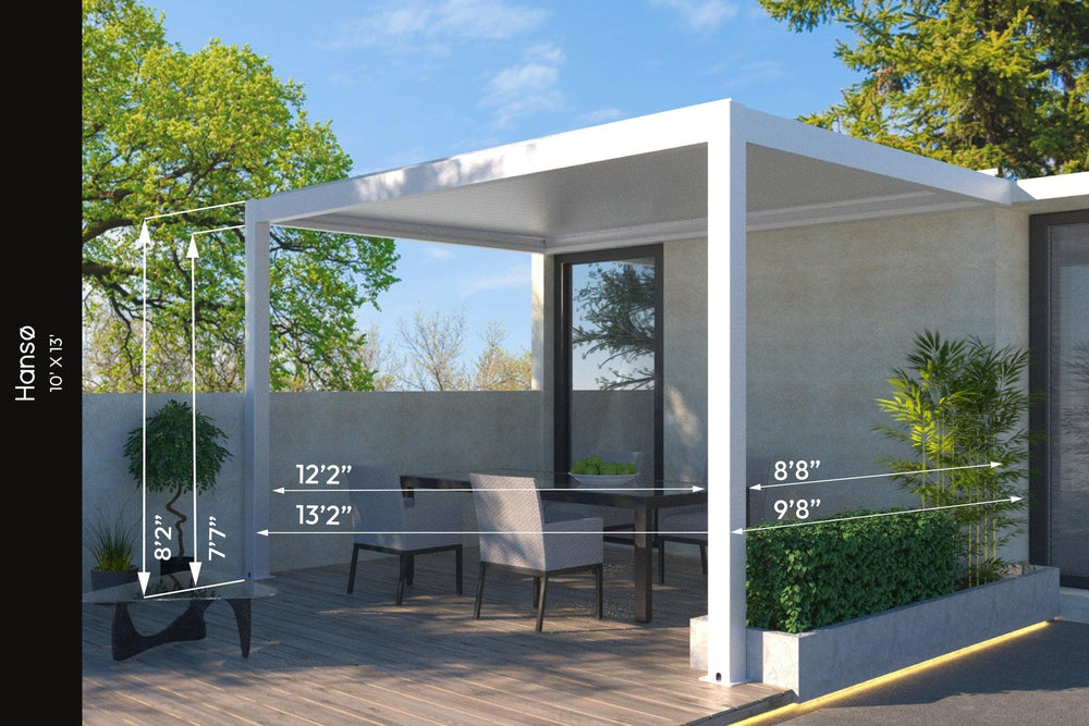 White aluminum pergola kit