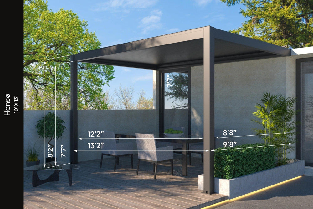 Black aluminum pergola kit