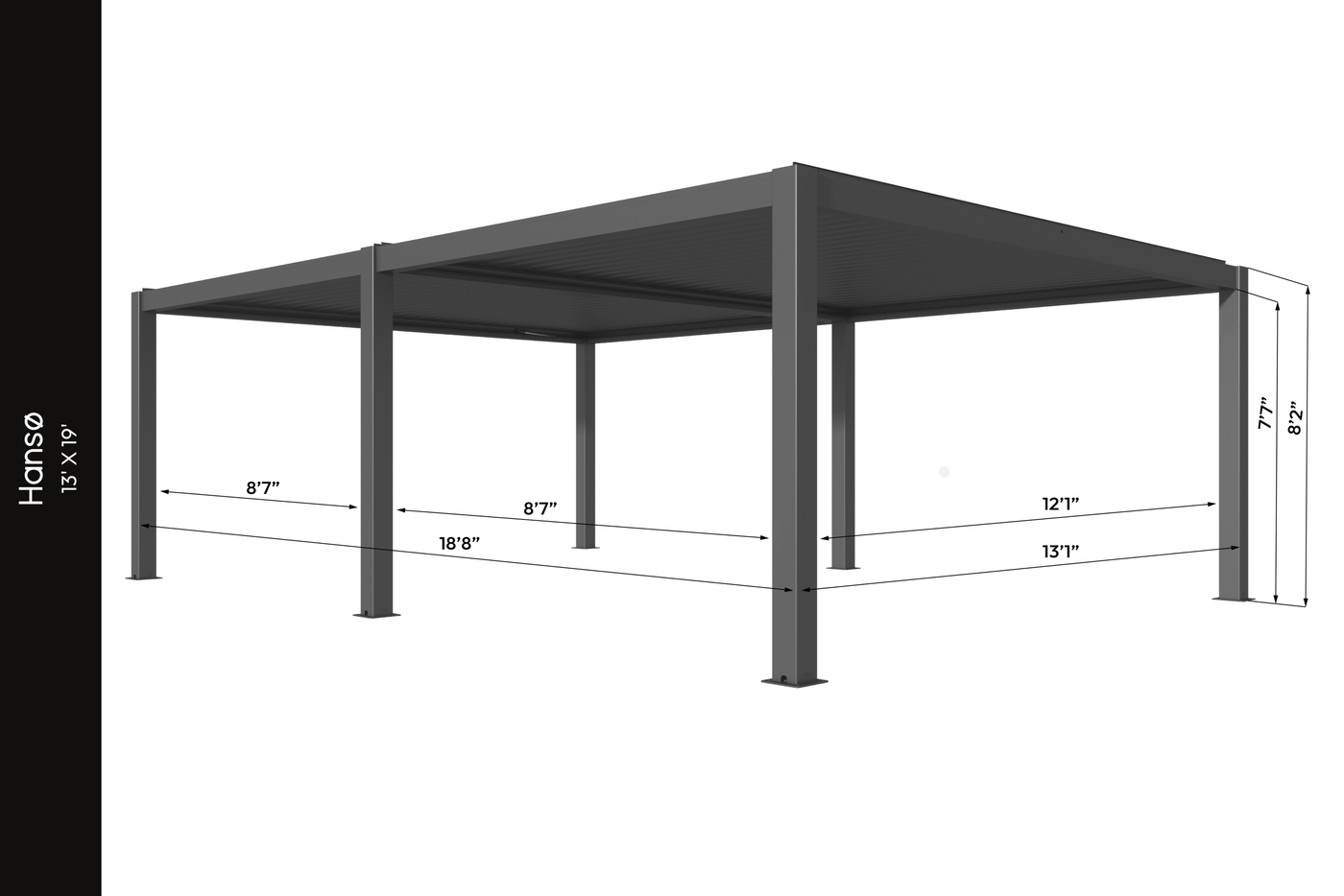 Hanso 13x19 aluminum pergola