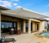White motorized awning