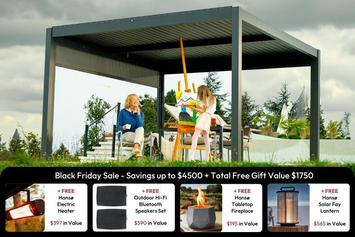 Black Friday Bundle: Hanso Aluminum Pergola Kit (+$1750 FREE GIFTS)