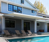 White motorized awning
