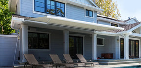 White motorized awning