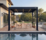 Hansø Apex Pergola - 10' x 10' - Matte Black - Freestanding