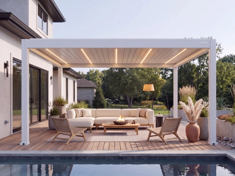 Hansø Apex Pergola - 12' x 16' - White - Freestanding