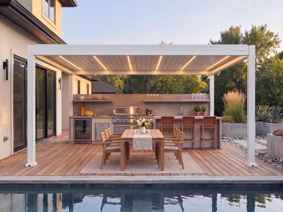Hansø Apex Pergola - 12' x 19' - White - Freestanding