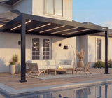 Hansø Apex Pergola - 10' x 16' - Matte Black - Wall Mounted