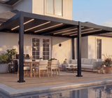 Hansø Apex Pergola - 10' x 26' - Matte Black - Wall Mounted