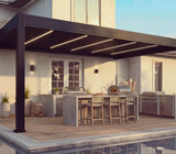 Hansø Apex Pergola - 12' x 19' - Matte Black - Wall Mounted