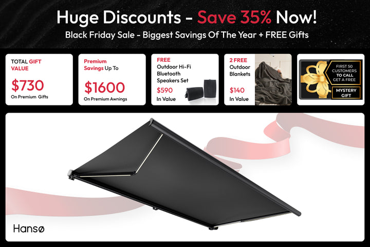 Black Friday Bundle: Hansø Electric Retractable Awning (+ FREE GIFTS WORTH $730)