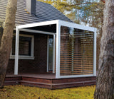 White aluminum pergola