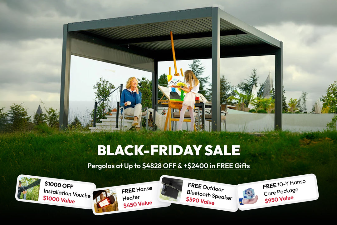 Hansø Aluminum Pergola Kit (Black-Friday Bundle)