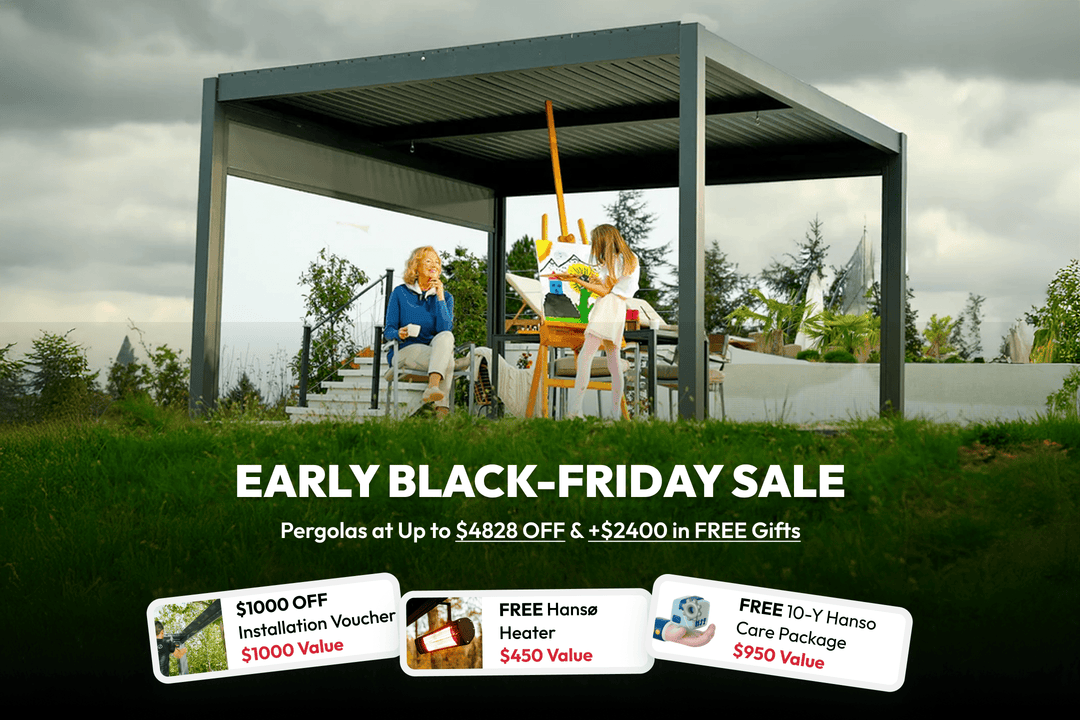 Hansø Aluminum Pergola Kit (Black-Friday Bundle)