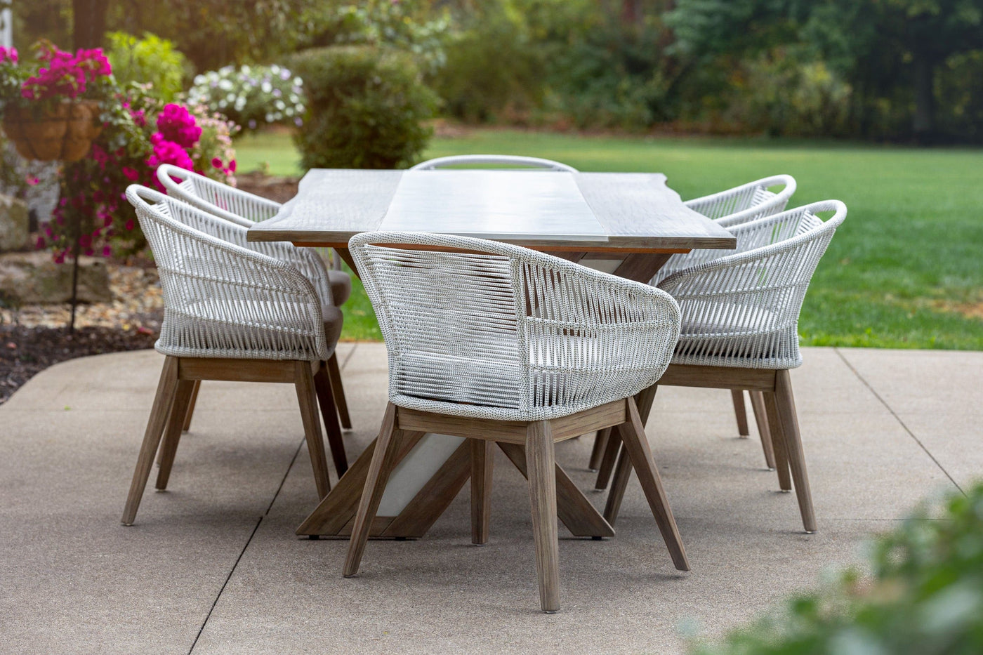 Premium Outdoors Table & 6-Chairs Set for Pergola
