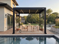 Hansø Apex Pergola - 10' x 10' / Dark Gray / Freestanding